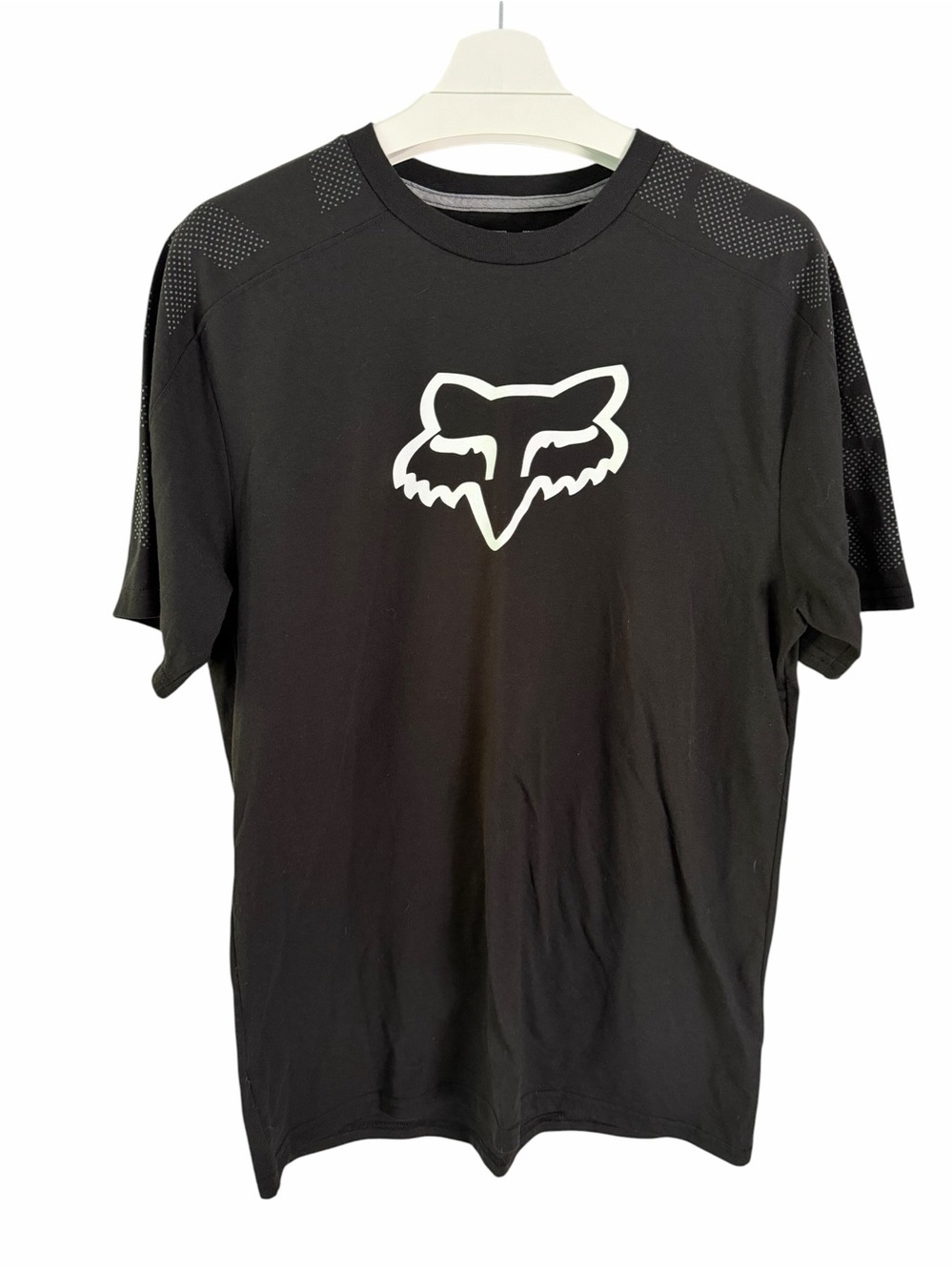 FOX RACING Black Divide Tech Tee Moisture Wicking MTB Trail Riding Shirt size L